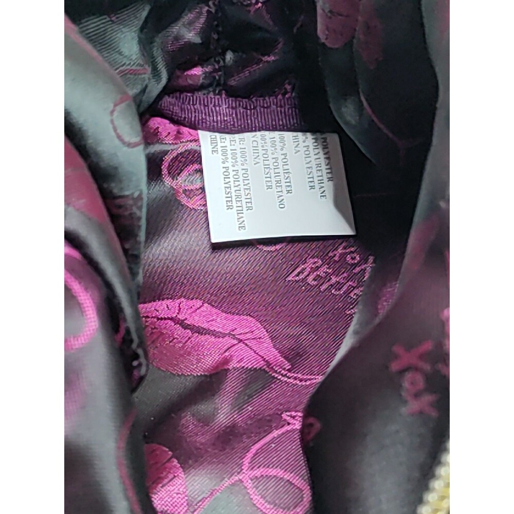 Betsey Johnson Leopard Print Cosmetic Case with Pink Rose Accents - Picture 8 of 9
